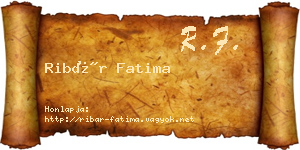 Ribár Fatima névjegykártya